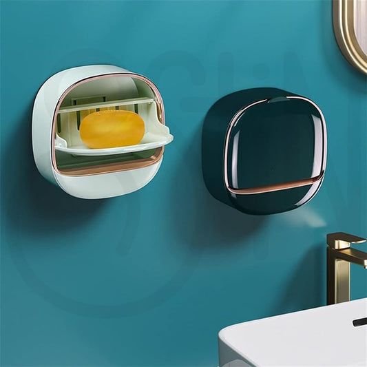 Wall Mounted Soap Holder With Drain Tray