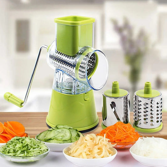 3‑in‑1 Vegetable Cutter & Drum Grater