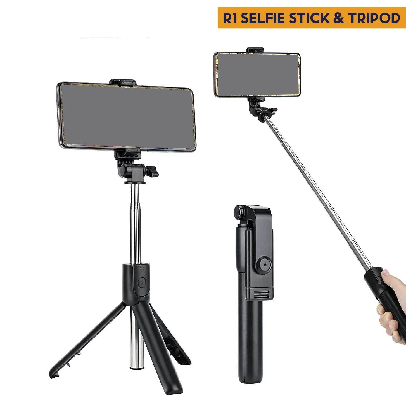 Bluetooth Selfie Stick & Tripod – 360° Rotating