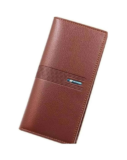 Men’s Leather Long Wallet – Slim PU, Money & Card Holder