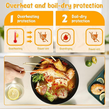 Multifunctional Electric Hot Pot, Nonstick Hot Pot Cooker & Steamer – 50% OFF | Free Shipping⚡