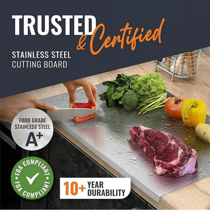 Food Grade Stainless Steel Vegetable Cutting Board – 50% OFF | Free Shipping⚡