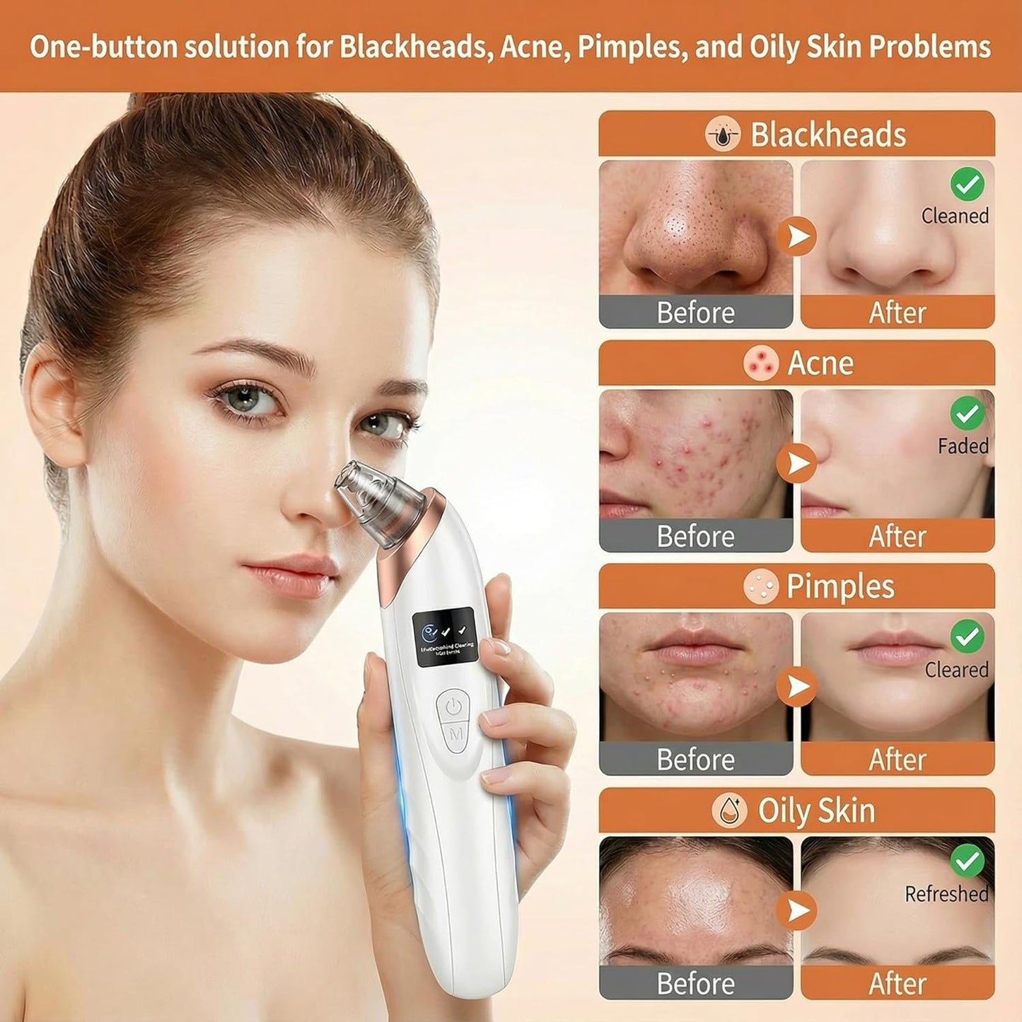 4‑in‑1 Blackhead Removal Suction Machine – Cell Operated
