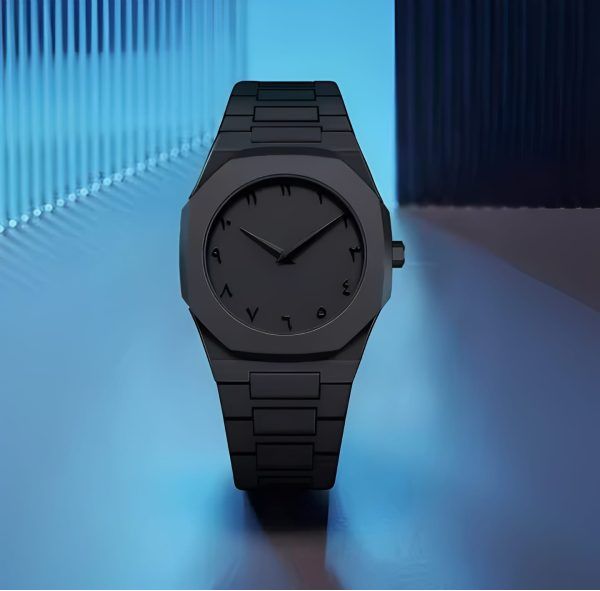 Aura Quartz Watch – Black Lightweight Arabic Dial for Men