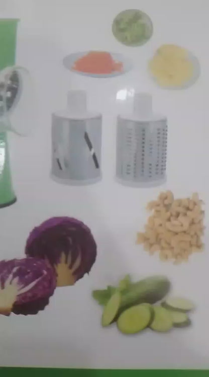 3‑in‑1 Vegetable Cutter & Drum Grater